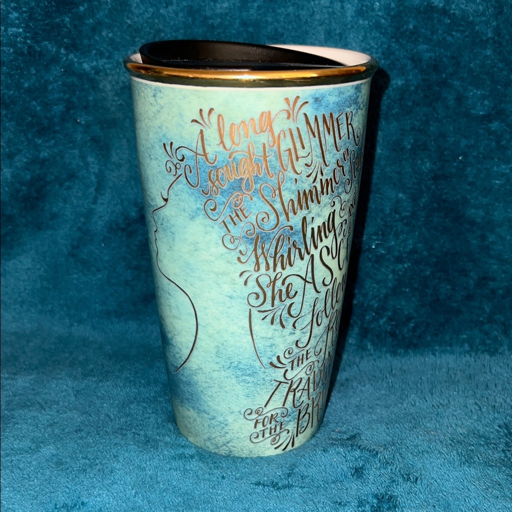 Starbucks Blue and Gold Ceramic Tumbler